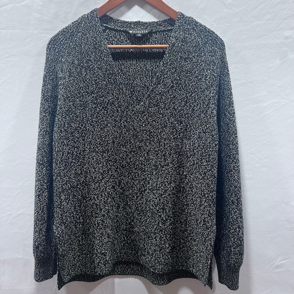 Athleta Merino‎ Wool Blend Tunic V Neck Knit Oversized Sweater Tops Women's Size
